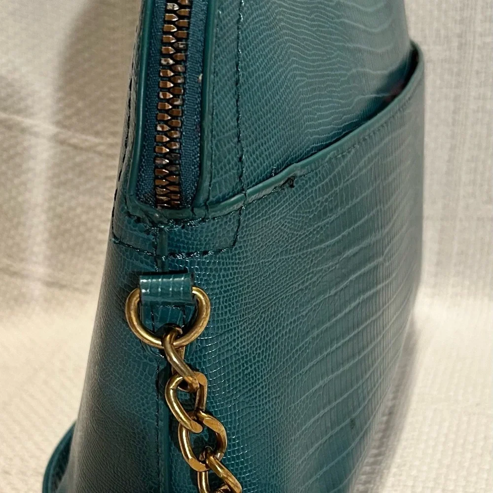BETSEY JOHNSON Teal Crossbody Bag with Textured Finish